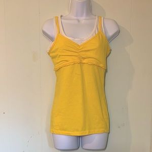 M.K.M. Designs Yellow & White Women's Tank-top/Blouse size Small